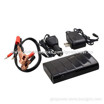 12V/12,000mA Multifunctional Car Jump Starter Power Bank Battery Charger with Cell Globally Insured